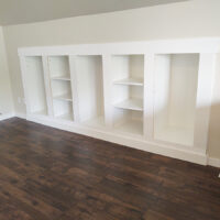 Custom built-in cabinets in master bedroom in Boise, Idaho by Total Home Services.