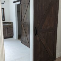 Barn door installation in home in Eagle, Idaho